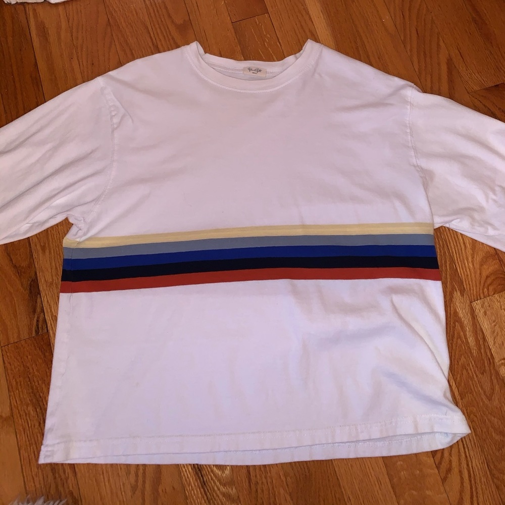 Rainbow stripe long sleeve top